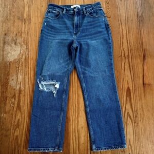 Women's Distressed High-Rise Blue Jeans